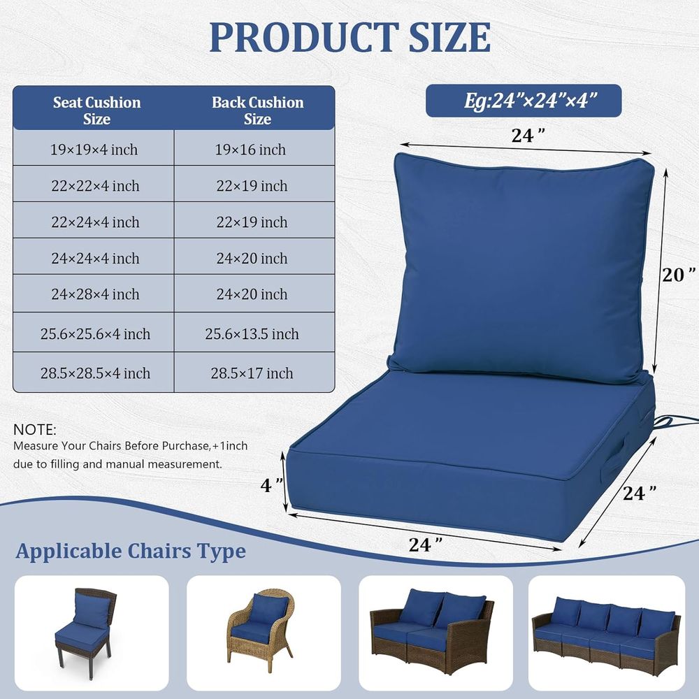 24x24 Outdoor Deep Seat Cushio - Outdoor Furniture For Patio 评论和价格