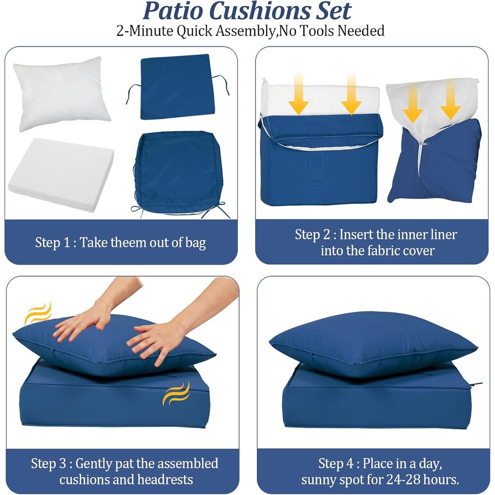24x24 Outdoor Deep Seat Cushio - Outdoor Furniture For Patio 评论和价格