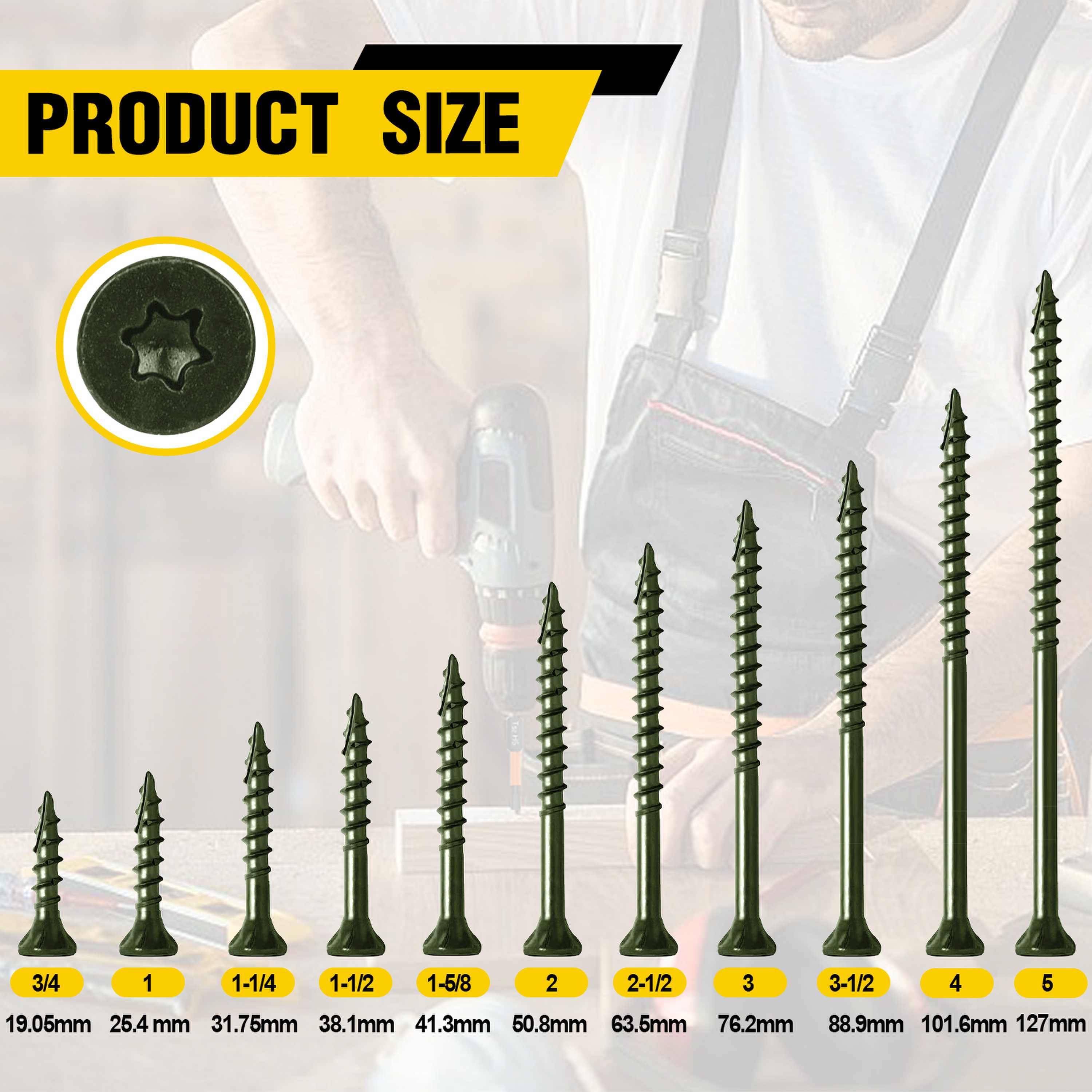 VKKM Green Wood Screws #10 X 3 - Outdoor Furniture Green 评论和价格
