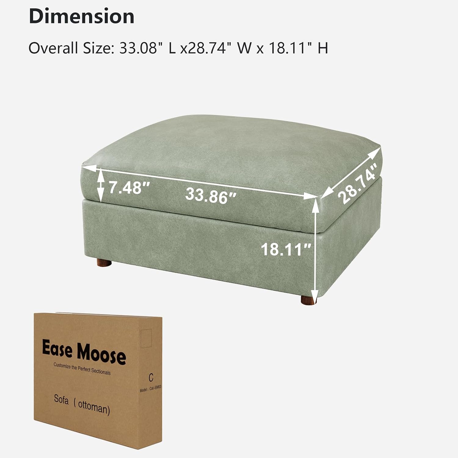 Green Faux Leather Ottoman Mod - Outdoor Furniture Green 评论和价格