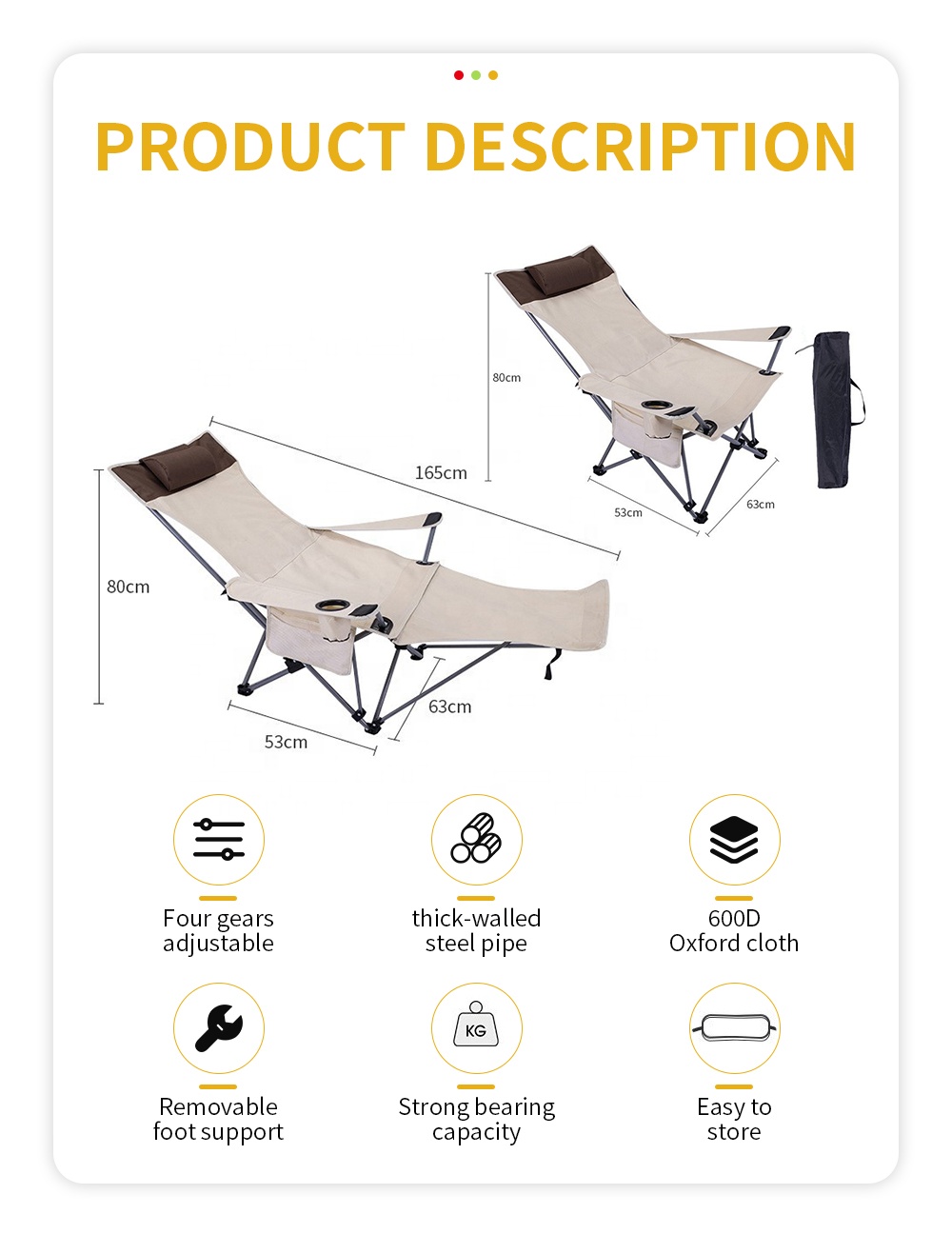 Portable Folding Reclining Cha - Outdoor Furniture For Patio 评论和价格
