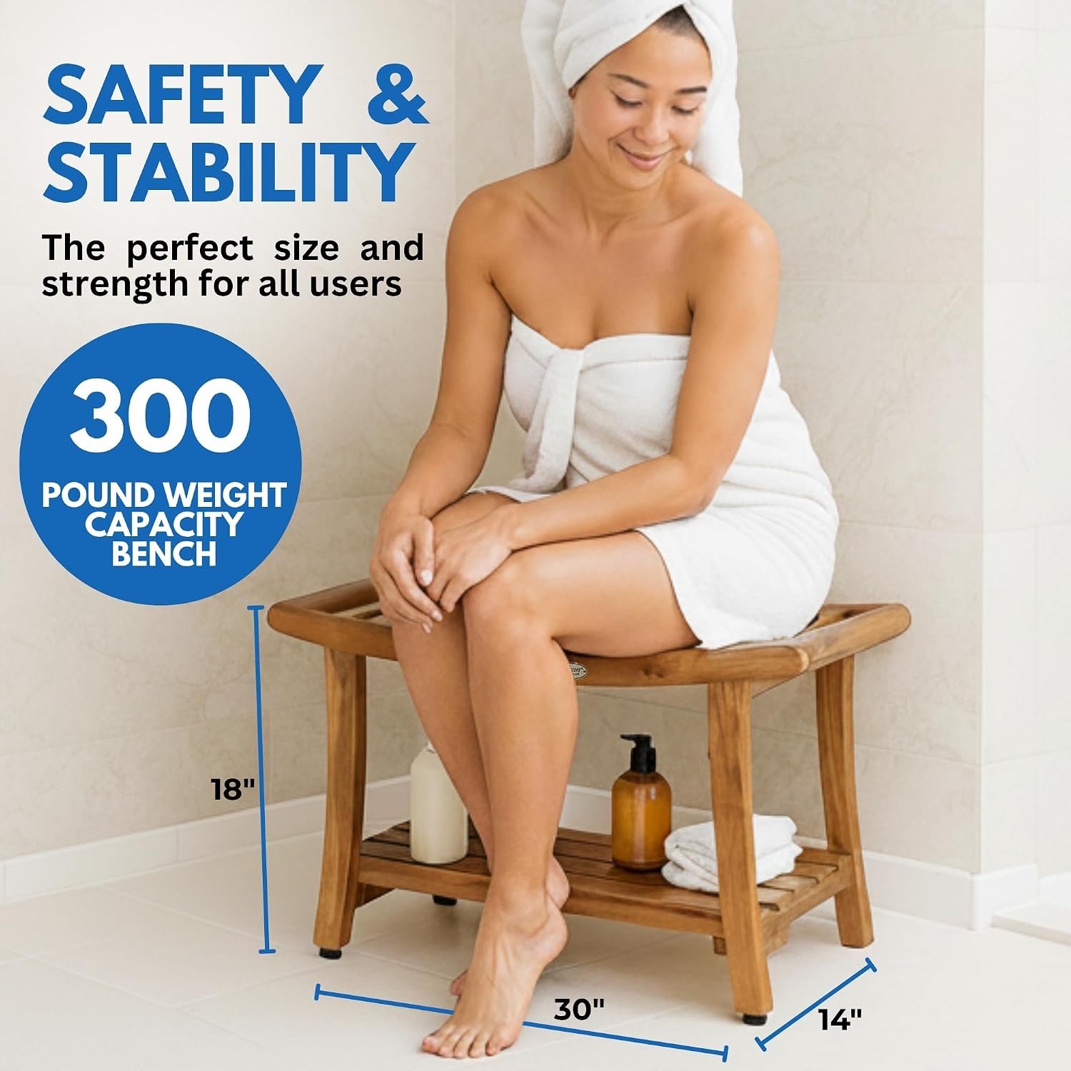 Teak Shower Bench Spa Bath Sho - Outdoor Furniture Teak Wood 评论和价格