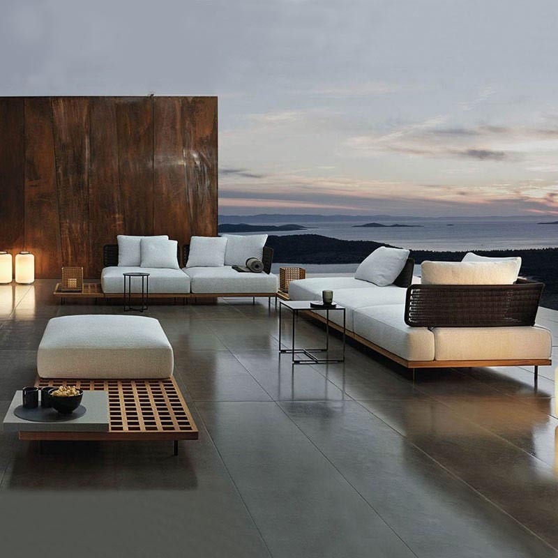 qw-Outdoor Sofa Patio Villa Te - Outdoor Furniture Teak Wood 评论和价格