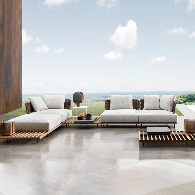 qw-Outdoor Sofa Patio Villa Te - Outdoor Furniture Teak Wood 评论和价格