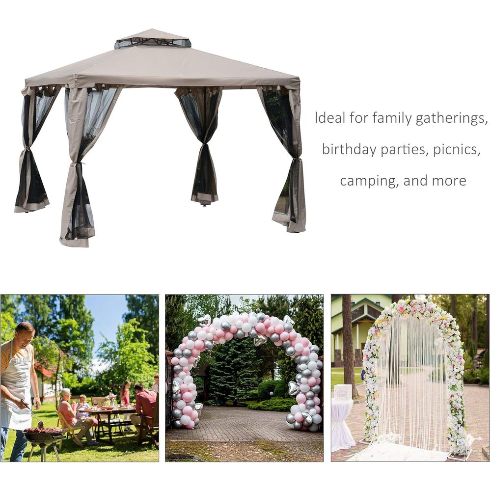 9.6' x 9.6' Patio Gazebo, Outd - Outdoor Furniture For Patio 评论和价格