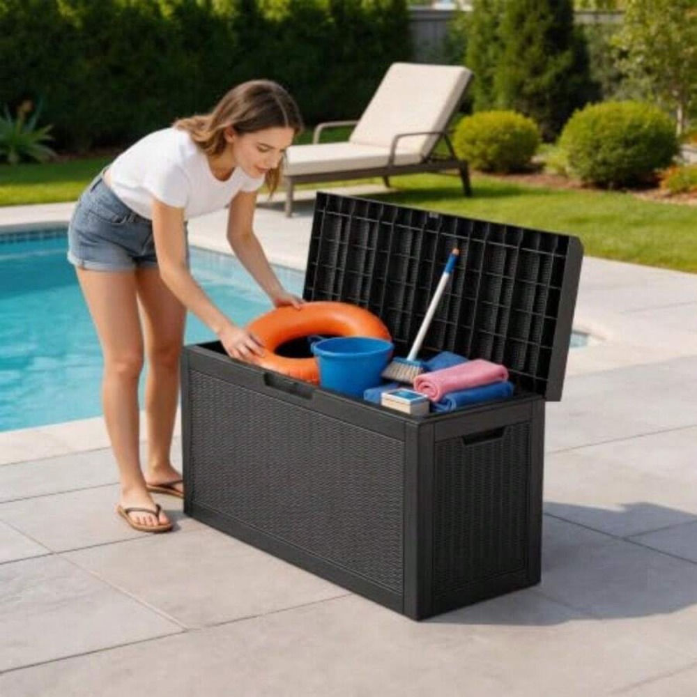 Outdoor Storage Box Deck Box W - Outdoor Furniture For Patio 评论和价格