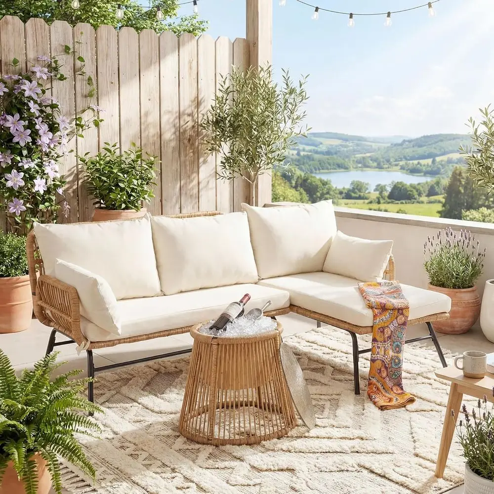 Boho-Style Patio Furniture Set - Outdoor Furniture Lounge Set 评论和价格