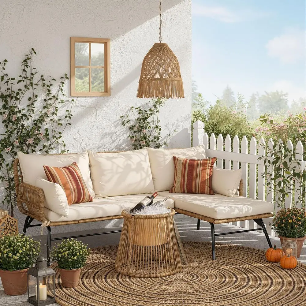 Boho-Style Patio Furniture Set - Outdoor Furniture Lounge Set 评论和价格