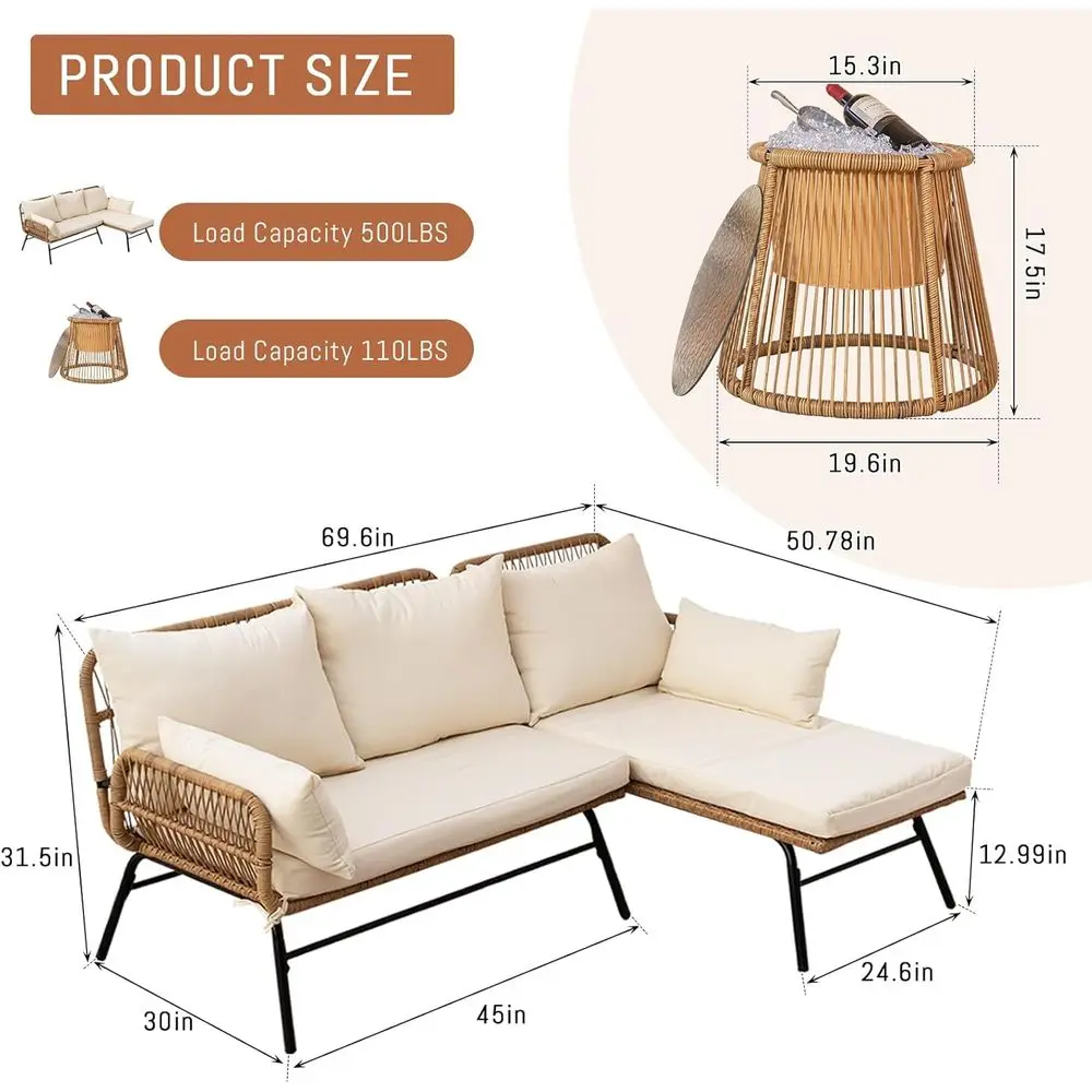 Boho-Style Patio Furniture Set - Outdoor Furniture Lounge Set 评论和价格
