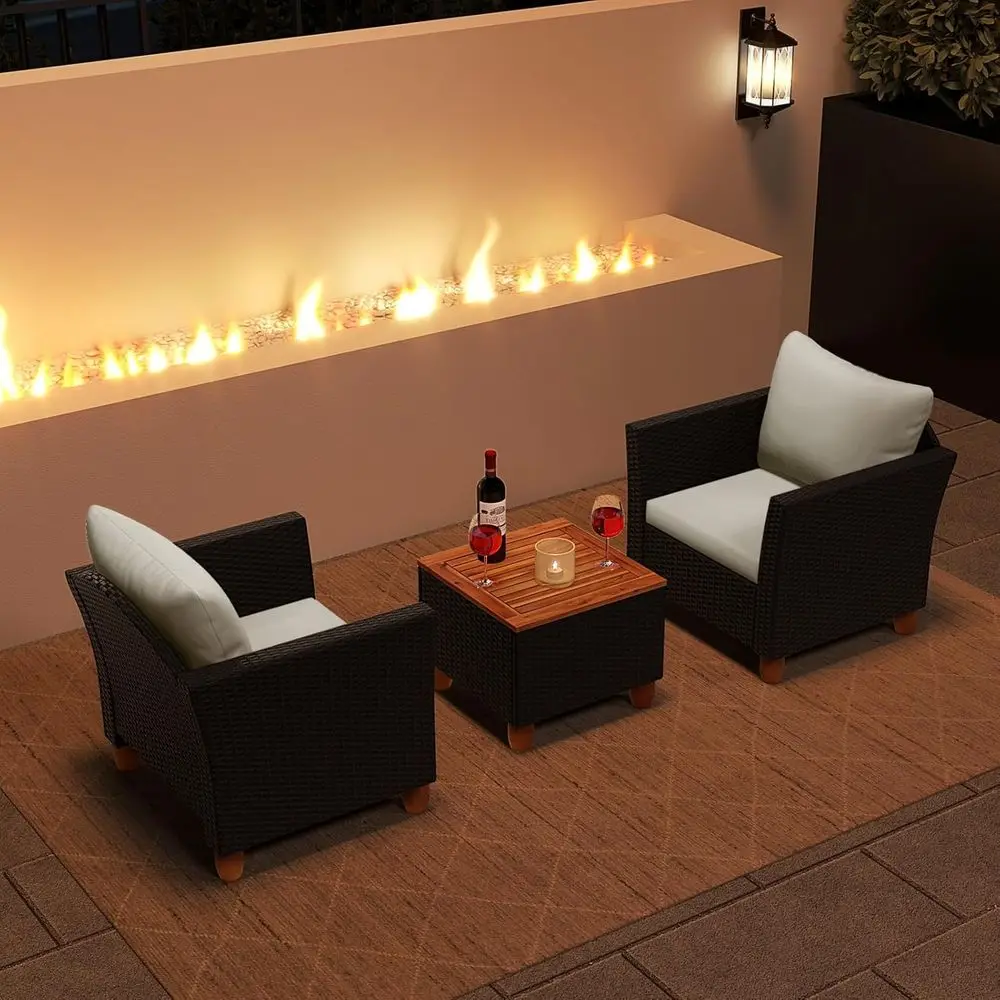 3-Piece Outdoor Patio Furnitur - Outdoor Furniture Lounge Set 评论和价格