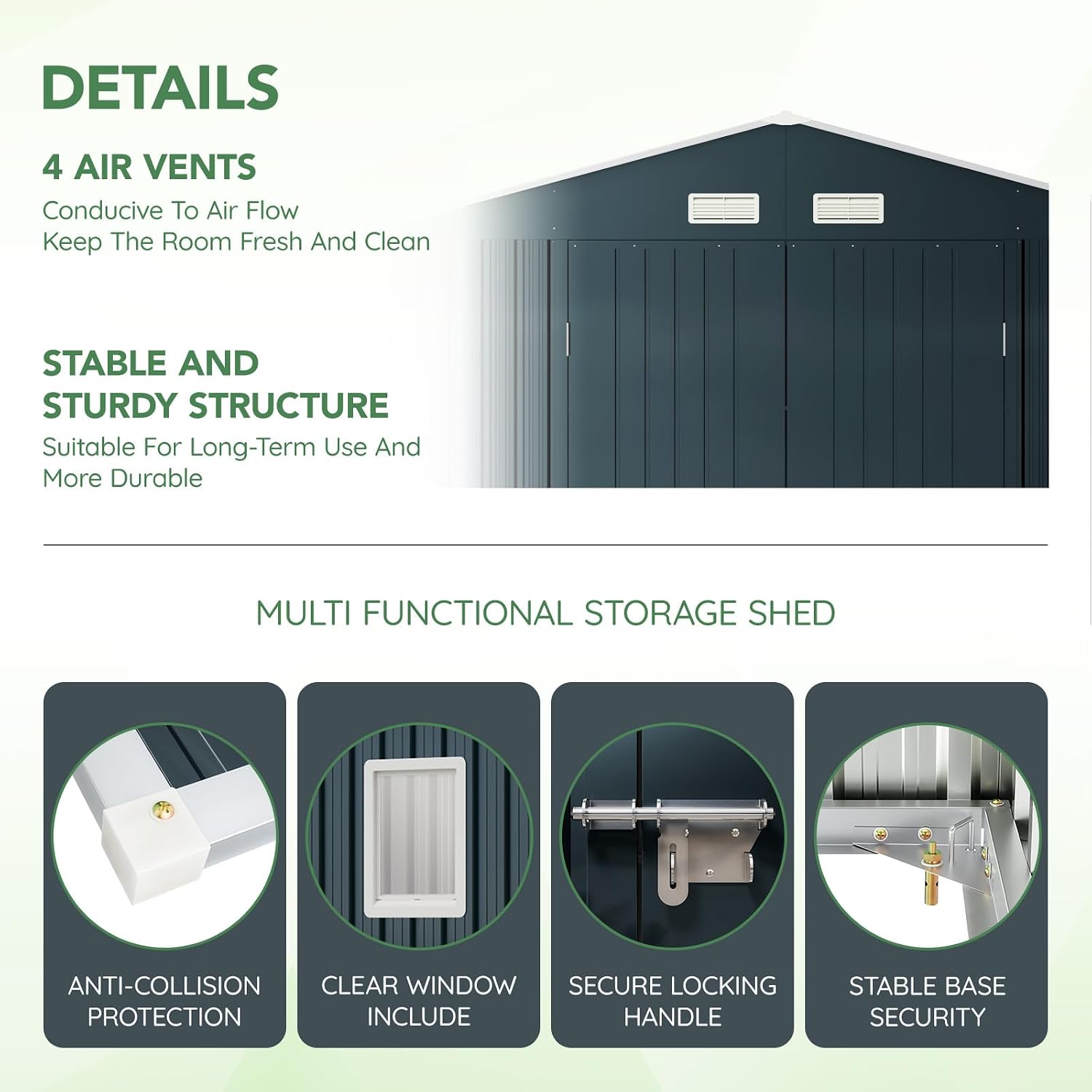 10x12X7.5FT Outdoor Steel Stor - Outdoor Furniture For Patio 评论和价格