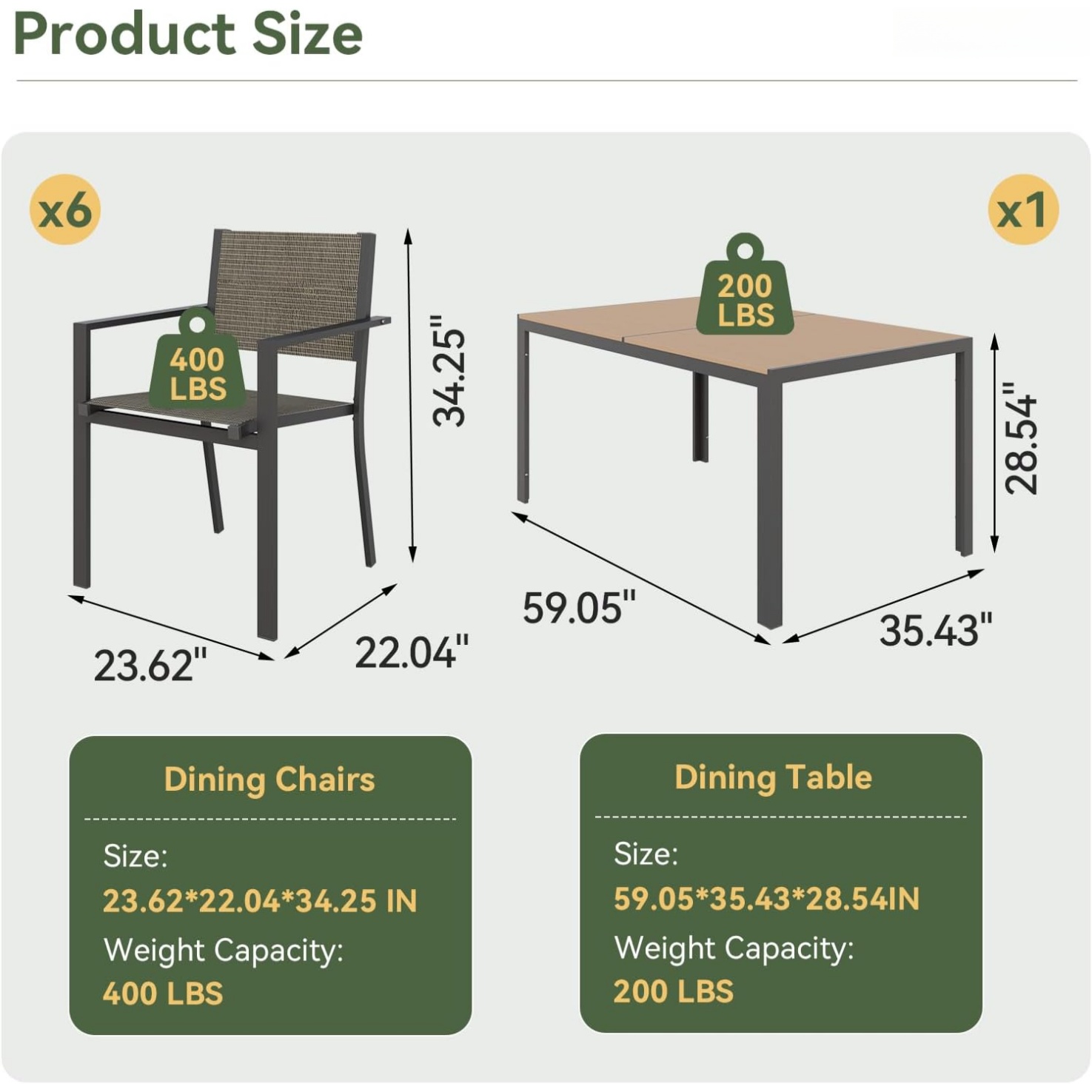 Aoxun 7 Piece Patio Dining Set - Outdoor Furniture Lounge Set 评论和价格